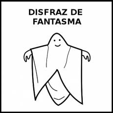 DISFRAZ DE FANTASMA - Pictograma (blanco y negro)