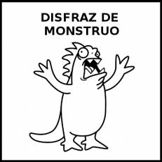 DISFRAZ DE MONSTRUO - Pictograma (blanco y negro)