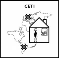 CENTROS DE ESTANCIA TEMPORAL DE INMIGRANTES (CETI) - Pictograma (blanco y negro)