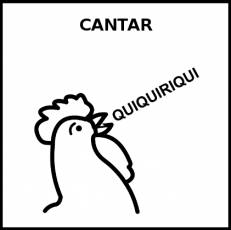 CANTAR (GALLO) - Pictograma (blanco y negro)