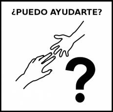 ¿PUEDO AYUDARTE? - Pictograma (blanco y negro)