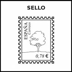 SELLO (POSTAL) - Pictograma (blanco y negro)