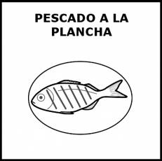PESCADO A LA PLANCHA - Pictograma (blanco y negro)