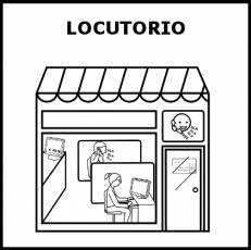 LOCUTORIO - Pictograma (blanco y negro)