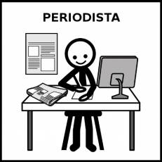 PERIODISTA (MUJER) - Pictograma (blanco y negro)