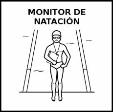 MONITOR DE NATACIÓN - Pictograma (blanco y negro)