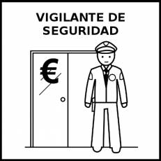 VIGILANTE DE SEGURIDAD (HOMBRE) - Pictograma (blanco y negro)