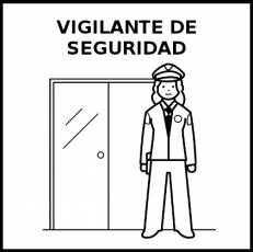 VIGILANTE DE SEGURIDAD (MUJER) - Pictograma (blanco y negro)