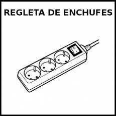 REGLETA DE ENCHUFES - Pictograma (blanco y negro)