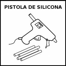 PISTOLA DE SILICONA - Pictograma (blanco y negro)