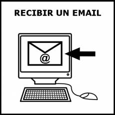 RECIBIR UN EMAIL - Pictograma (blanco y negro)