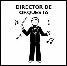 DIRECTOR DE ORQUESTA - Pictograma (blanco y negro)