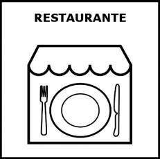 RESTAURANTE - Pictograma (blanco y negro)
