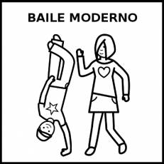 BAILE MODERNO - Pictograma (blanco y negro)