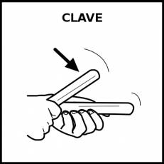 CLAVE (INSTRUMENTO) - Pictograma (blanco y negro)