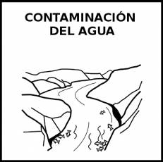 CONTAMINACIÓN DEL AGUA - Pictograma (blanco y negro)