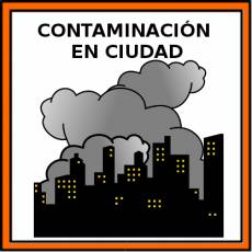 CONTAMINACIÓN EN CIUDAD - Pictograma (color)