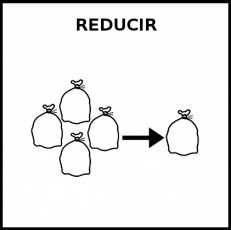 REDUCIR (RESIDUOS) - Pictograma (blanco y negro)