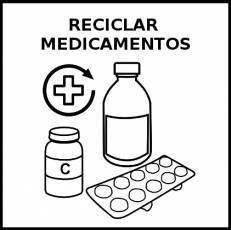 RECICLAR MEDICAMENTOS - Pictograma (blanco y negro)