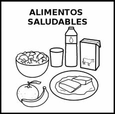 ALIMENTOS SALUDABLES - Pictograma (blanco y negro)