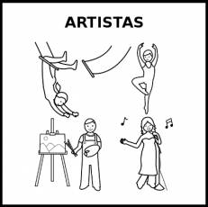 ARTISTAS - Pictograma (blanco y negro)