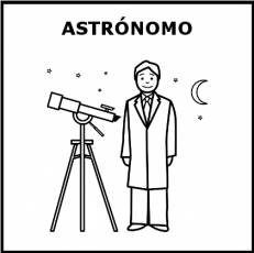 ASTRÓNOMO - Pictograma (blanco y negro)