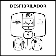 DESFIBRILADOR - Pictograma (blanco y negro)