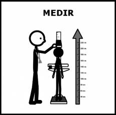 MEDIR (REVISIÓN MÉDICA) - Pictograma (blanco y negro)