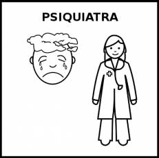 PSIQUIATRA (MUJER) - Pictograma (blanco y negro)