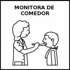 MONITORA DE COMEDOR - Pictograma (blanco y negro)
