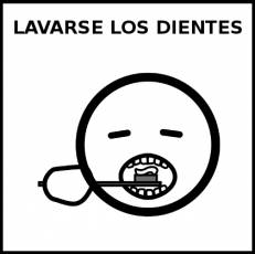 LAVARSE LOS DIENTES - Pictograma (blanco y negro)