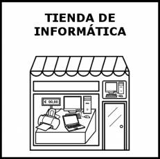 TIENDA DE INFORMÁTICA - Pictograma (blanco y negro)