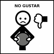 NO GUSTAR (UNA COSA) - Pictograma (blanco y negro)