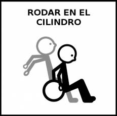 RODAR EN EL CILINDRO - Pictograma (blanco y negro)