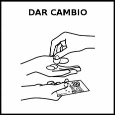 DAR CAMBIO - Pictograma (blanco y negro)