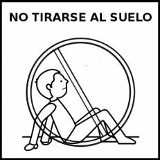 NO TIRARSE AL SUELO - Pictograma (blanco y negro)
