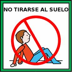 NO TIRARSE AL SUELO - Pictograma (color)