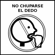 NO CHUPARSE EL DEDO - Pictograma (blanco y negro)