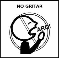 NO GRITAR - Pictograma (blanco y negro)