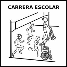 CARRERA ESCOLAR - Pictograma (blanco y negro)