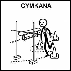 GYMKANA - Pictograma (blanco y negro)