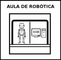 AULA DE ROBÓTICA - Pictograma (blanco y negro)