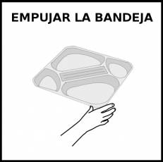 EMPUJAR LA BANDEJA - Pictograma (blanco y negro)