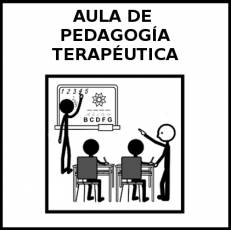 AULA DE PEDAGOGÍA TERAPÉUTICA - Pictograma (blanco y negro)