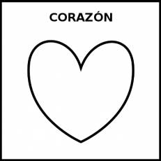 CORAZÓN (FORMA) - Pictograma (blanco y negro)