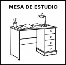 MESA DE ESTUDIO - Pictograma (blanco y negro)