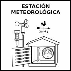 ESTACIÓN METEOROLÓGICA - Pictograma (blanco y negro)