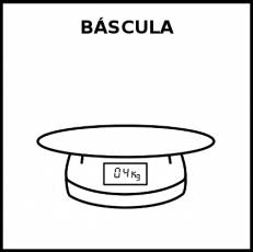 BÁSCULA (COCINA) - Pictograma (blanco y negro)