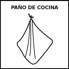 PAÑO DE COCINA - Pictograma (blanco y negro)