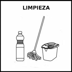 LIMPIEZA - Pictograma (blanco y negro)